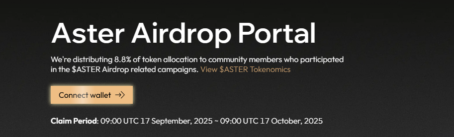 Aster Airdrop walkthrough
